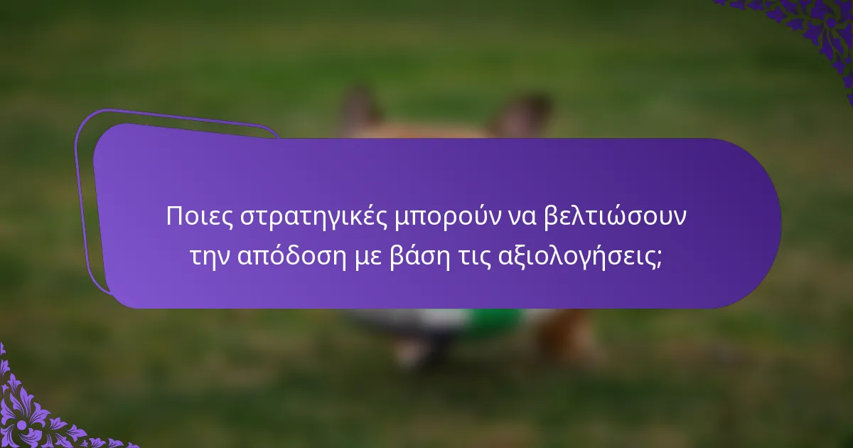 Ποιες στρατηγικές μπορούν να βελτιώσουν την απόδοση με βάση τις αξιολογήσεις;